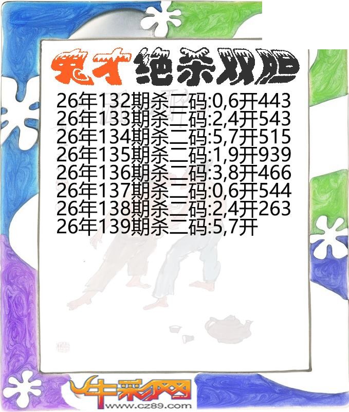 鬼才绝杀双胆139期体彩P3图谜