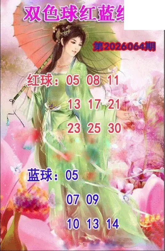 仕女红蓝组合26年064期双色球图谜