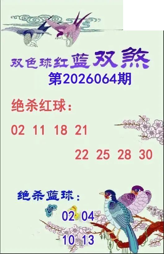 双煞26年064期双色球图谜