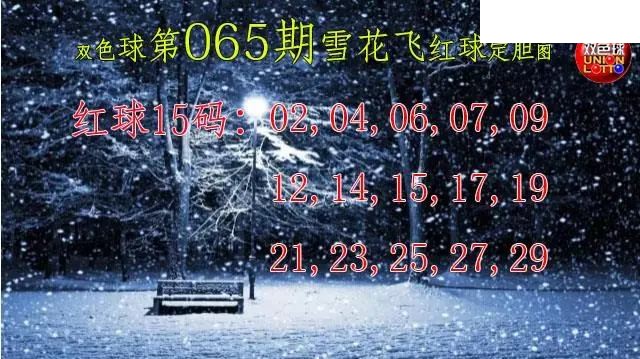 双色球2026年图迷065期 雪花飞红球图