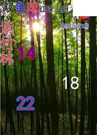 双色球2026年图迷072期 紫竹林红球三胆图