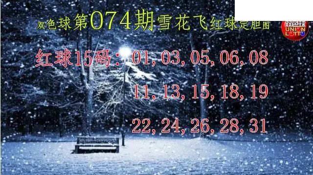 双色球2026年图迷074期 雪花飞红球图