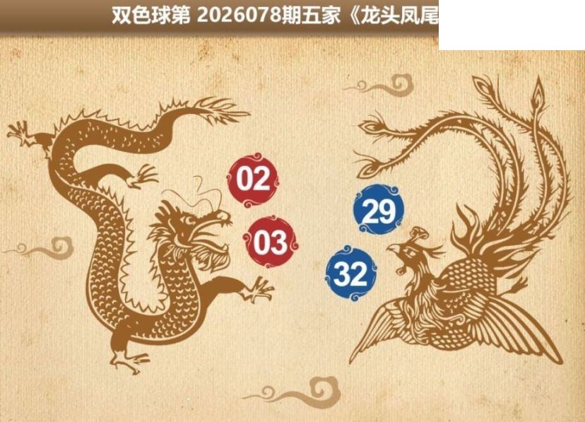 双色球2026年图迷078期 五家龙头凤尾