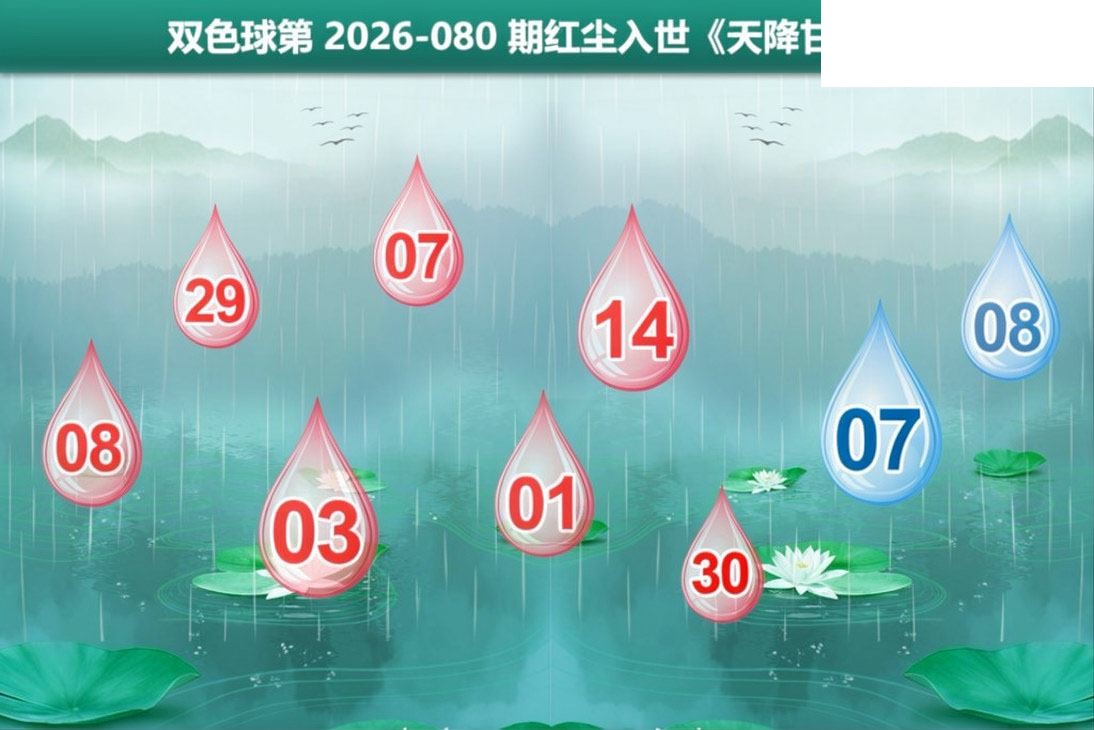 双色球2026年图迷080期 红尘入世 天降甘露图